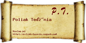Poliak Teónia névjegykártya
